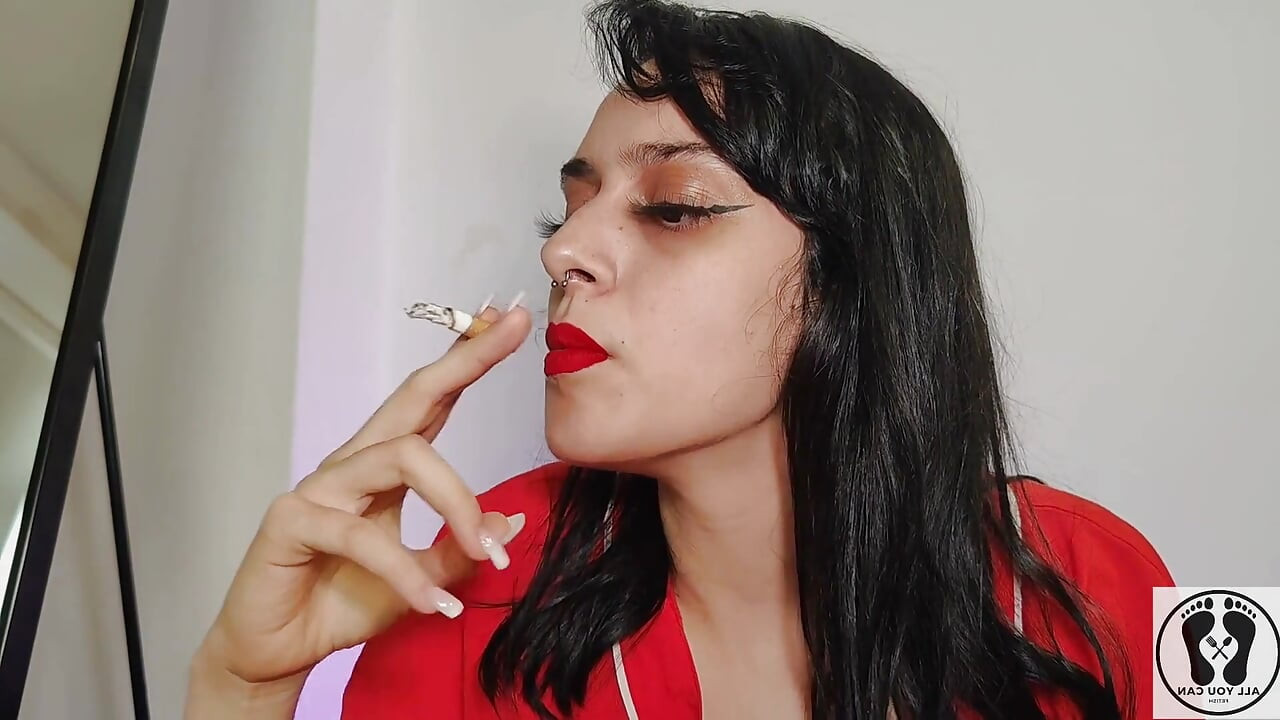Hot Teen Smoking Deep Breathing Heavily Long Puffs Cigarrets