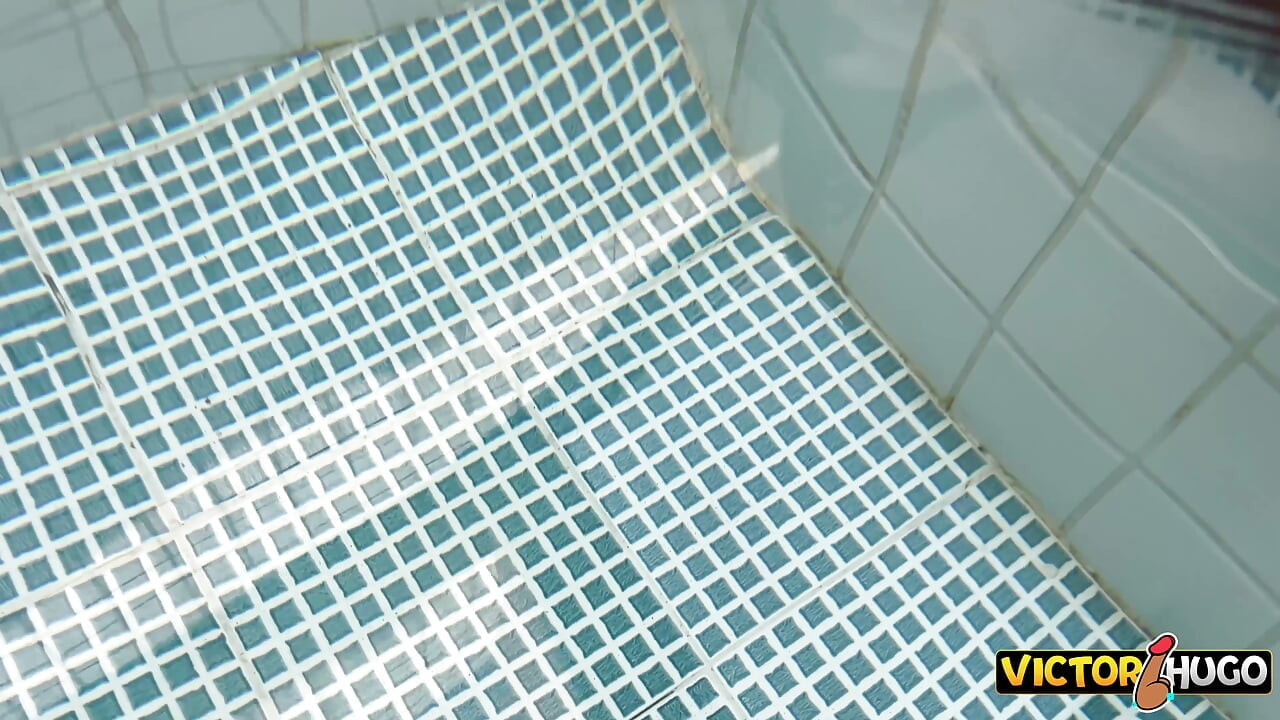Married Woman Shows off in the Pool Before Sitting on the Dick