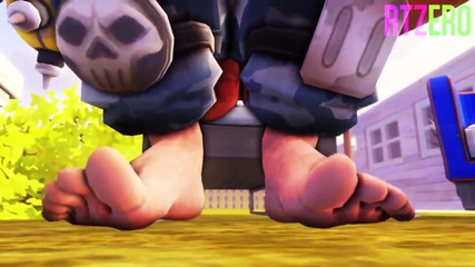 roadhog shows feet and fat cock