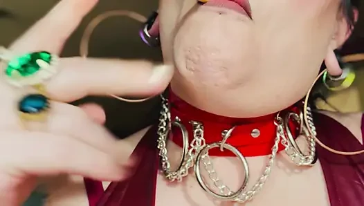 Leather Clad Tina Snua Smoking A Cigarette With Lots Of Dangles