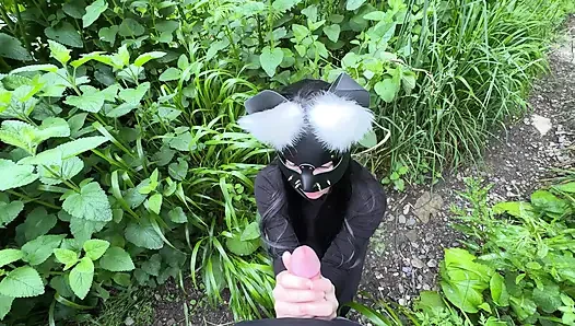 Ich habe einen fremden beim masturbieren erwischt und ihm einen leckeren Blowjob im Park gegeben.