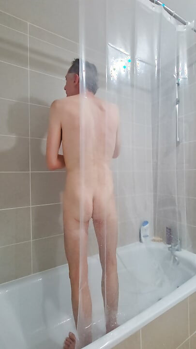 I'm taking a shower in front of you with only a transparent shower curtain for protection.