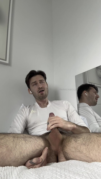 Emotional moment from "Selfsucking College Boy Goons As He Cums In His Mouth"