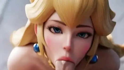 Princess Peach with big huge tits cheats on Mario and fucks him