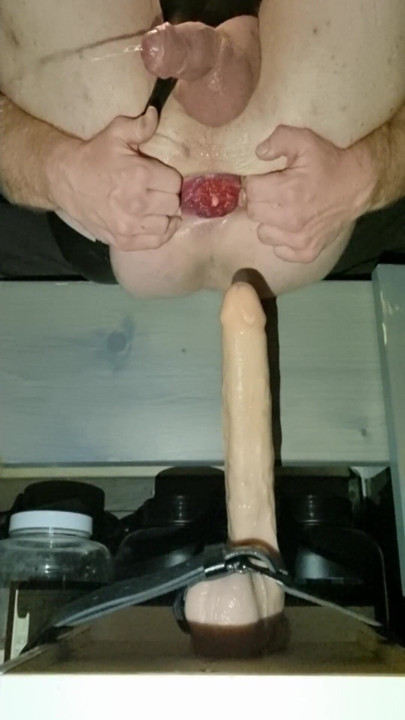 Powerful moment from "Big Natural Boobs TS Bailey Jane Leaking Cum x Piss While Riding BIG Dildo Including Prolapse"