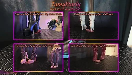 Miku bootjob dengan sepatu bot tinggi hitam dan biru - penginjak kontol, shoejob, bootjob, cbt, ballbusting, menginjak-injak, menginjak-injak