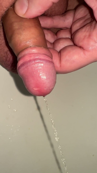 pee play with my little foreskin dick | Clip 1