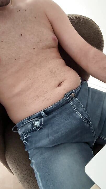 Solo Cock Jeans Masturbation