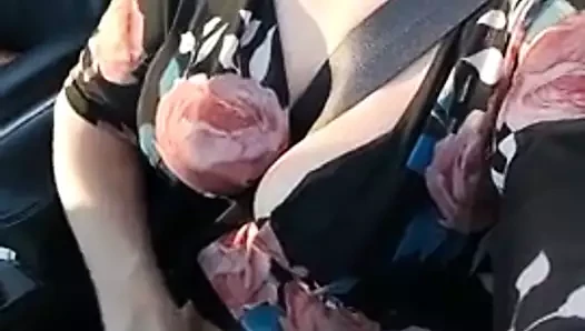 Wife Fingers Herself While Driving Car