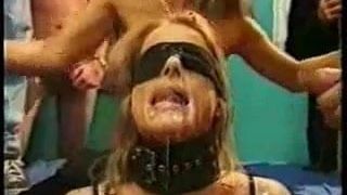 Blindfold bukkake slave part2