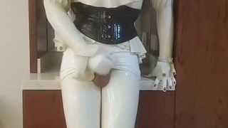 white latex lady masturbation