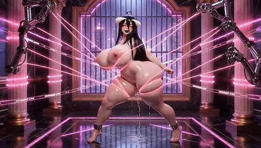 Albedo pink Laser bondage - massive titten gequetscht und muschi necken