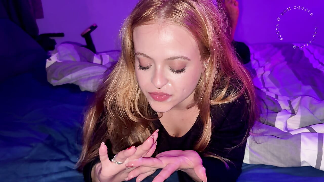 ''OMG, that's a lot of cum'' Young Blonde Gives A Blowjob And Receives A Massive Cumshot To Swallow And Play With