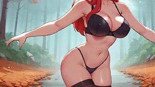 Isprobajte i plešete seksi odeću! Zadirkujuće velike sise i savršeno telo! Crtani