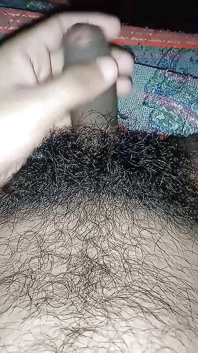 Black cock Masturbating while long hair