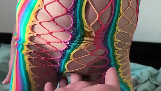 I let my stepbrother admire my body, he follows the outline of my virgin...