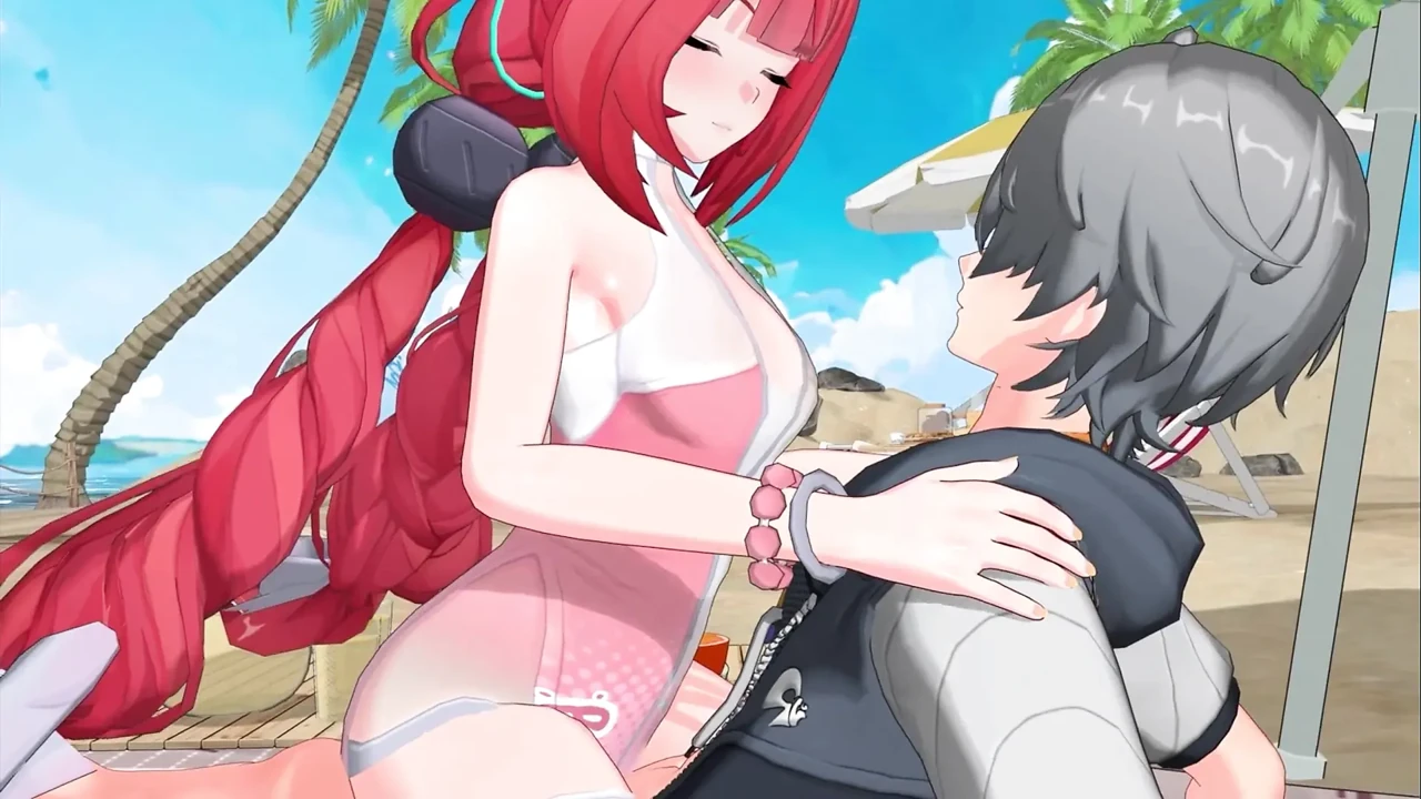 Zenless Zone Zero - Yuzuha and Alice’s Secret Beach Sex with Wise - Seductive Moans - 3D NSFW Animation