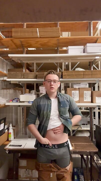 Playing in the stockroom