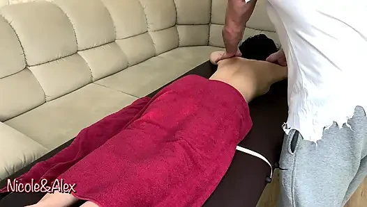 A married girl cheats with a massage therapist. Erotic massage