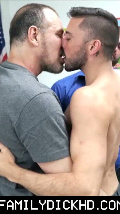 Bear Stepdad And Jock Step Son Threesome With Teacher At School | Clip 1