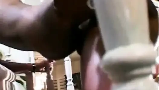 Busty ebony slut gets her wet cunt fucked