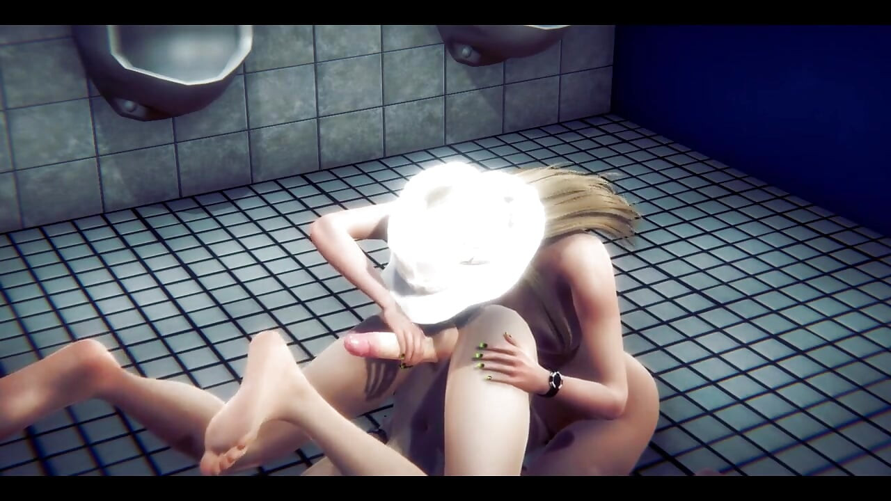 Hentai Uncensored - loira menina fode em um banheiro - japonesa asiática Manga Anime Film Game Porn