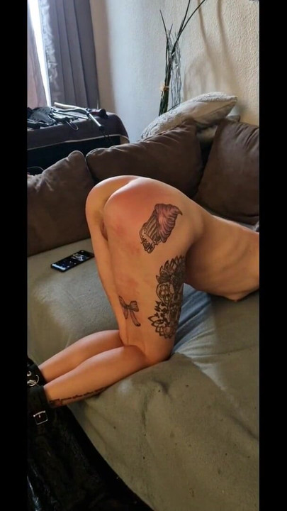 Thrilling moment from "Slave gets fucked in the ass before going to bed and cummed"