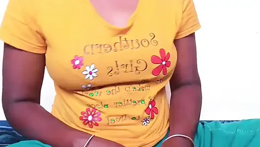 ammu yellow t-shirt remove the boobs massage .
