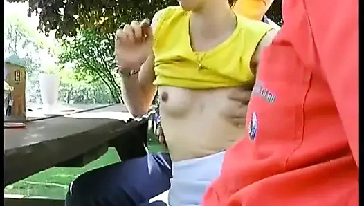 A Nympho Gang-bangued Binoclarde at a Picnic!