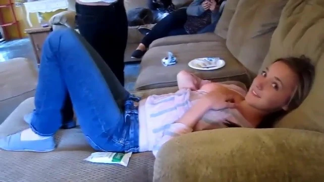 cute girl pierces nipple