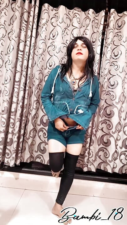 Bambi's  strip dance in denim jacket