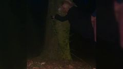 Hotwife spoutaná na strom při pronásledování