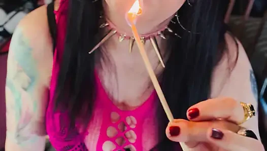 This British Tart Tina Snua Loves Lighting Up My Cigarette With Matches - Smoking Smoker OME OMI Drifting Snap Inhales Coughs