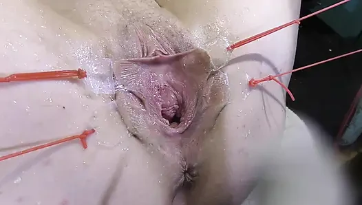 Far Spread Pussy Close up Fucking with Lamp 1000watt