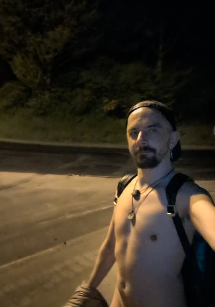 Naked walk through the night