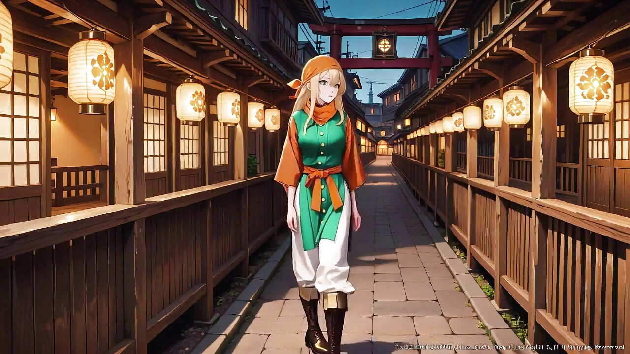 กัปตันโจรสลัดผมบลอนด์! เชือกหุ่นเครื่องแบบสีเขียวบนดาดฟ้าอาบแดด Poses Languid ขายาวโดนเปิดโปงและหยอกล้อนั่น