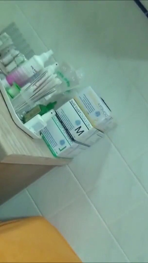 German Teen Nurse Seduce to MMF Fuck at Work in Hospital | Clip 3