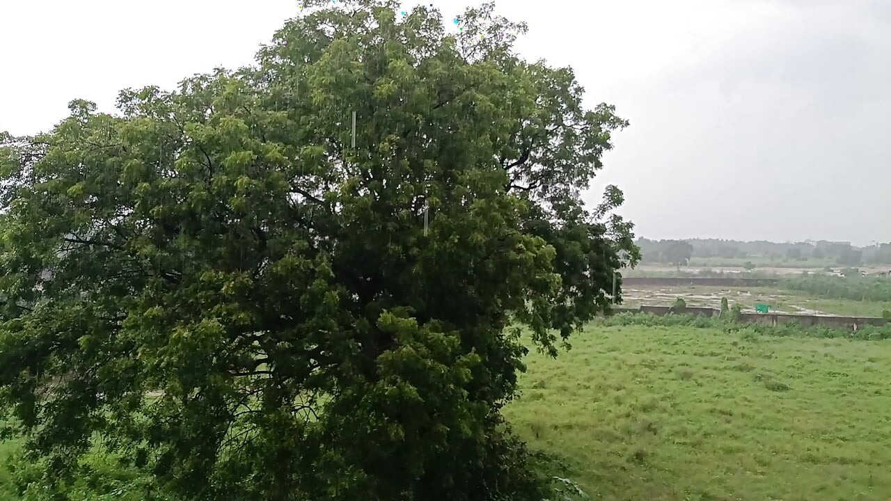 Un Indien nu sous la pluie se masturbe avec une énorme bite
