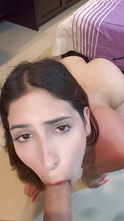 Jasmica, a beautiful Latina with a big ass, masturbates with a huge dildo and plugs it in her anus until she squirts.