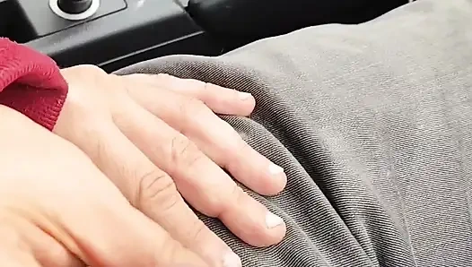 I turned him on in public and finished him at home. A wild and dominant jerk off and big cumshot!