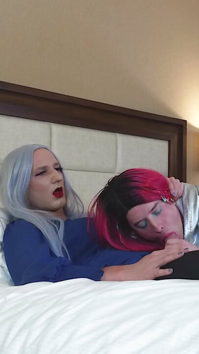 Gorgeous Femboy Goddess Gets Blowjob From Trans Kelsey Masters - Compilation 2