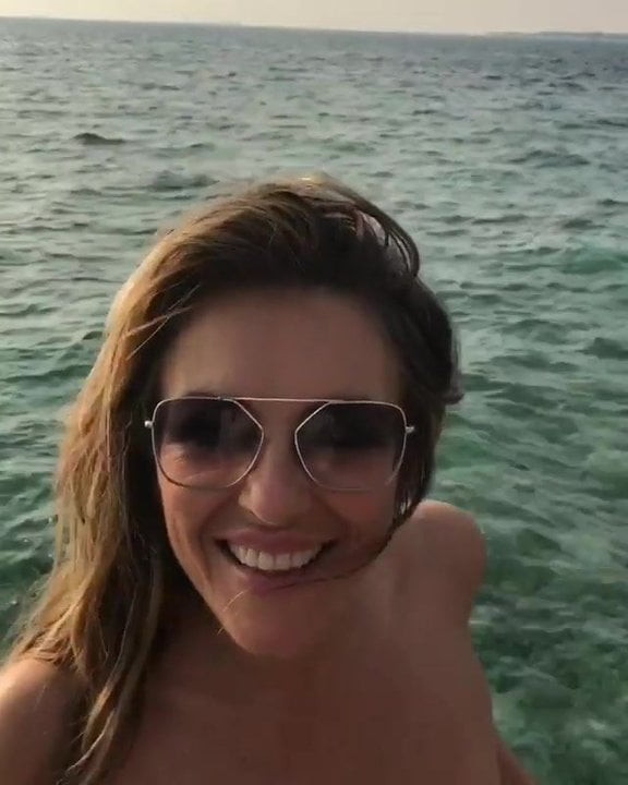 Elizabeth Hurley in a white bikini