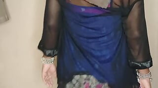 Crossdresser strips mini skirt