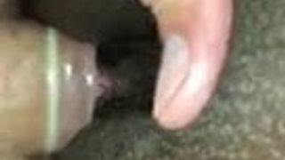 Ebony neighbor taking white cock while husband is at work