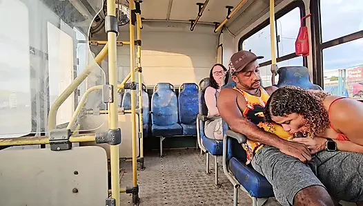 A SHAMELESS COUPLE RIDING IN PUBLIC TRANSPORT AND BACKSEAT PASSENGER FILMING EVERYTHING