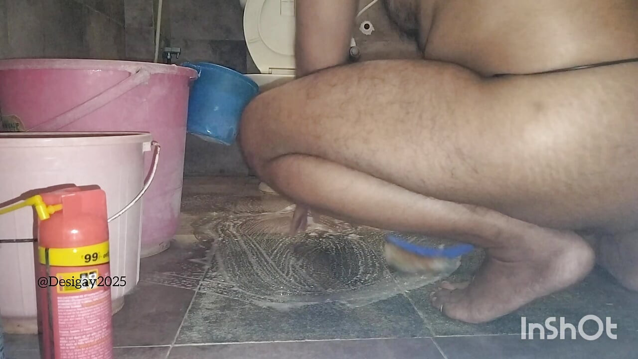 CLEANING BATHROOM BEFORE SHOWER