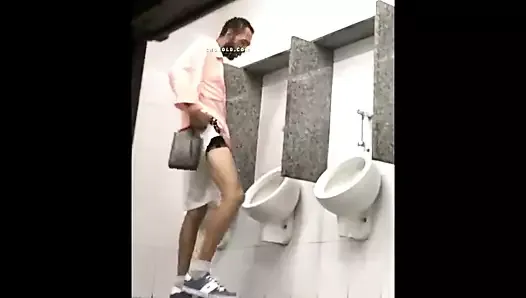 Cool in front of the urinal