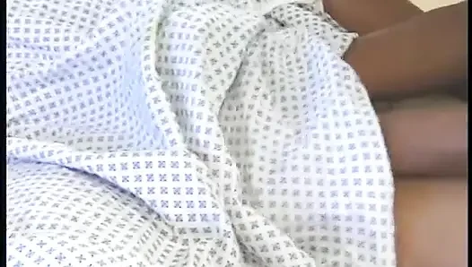 Ebony nurse gets her tight ass drilled by a big black cock