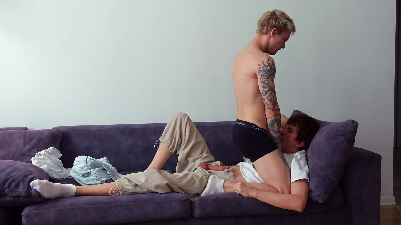 Guy Took a Pornstar Home After Dinner and Let Him Destroy His Throat and Tight Hole