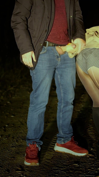 Spectacular moment from "An incredible stranger caught me masturbating in a public park💦"